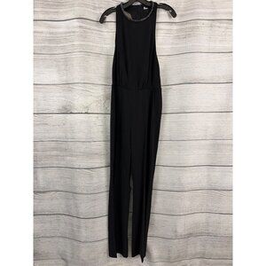 NWT The Kooples Black Sleeveless Jumpsuit With Chain Neck Detail Size 2